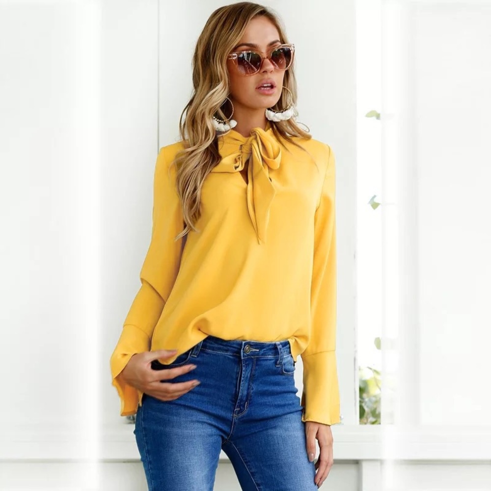 Yellow top with bow - Picture 4 of 7